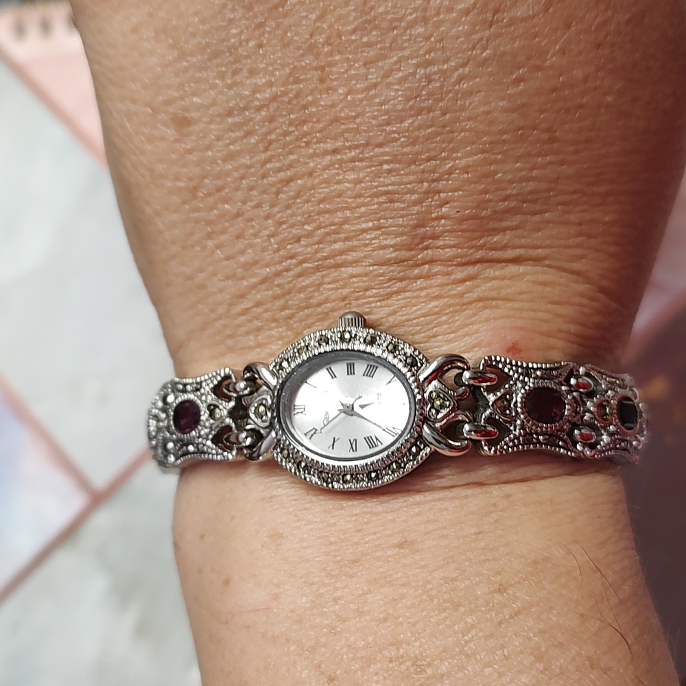 Ladies amethyst watch